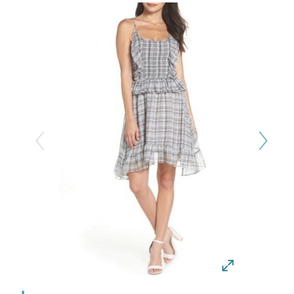 LENON Plaid Smocked Ruffle Dress